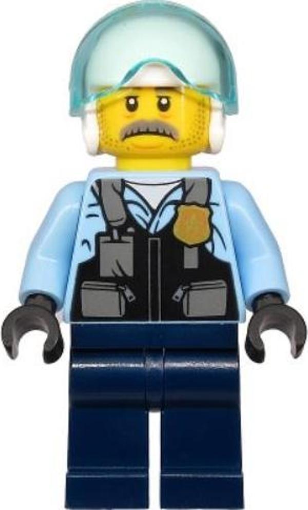 Lego Minifigür - Police - Pilot Sam Grizzled cty1131 - Image 1