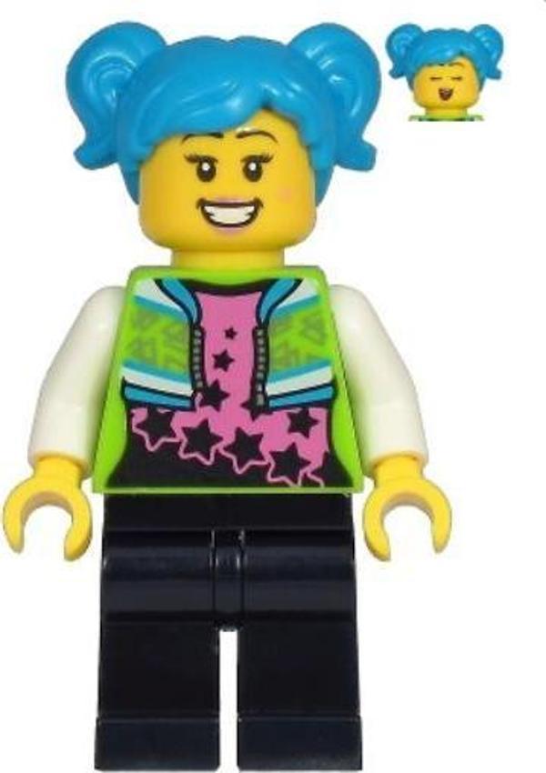 Lego Minifigür - Poppy Starr - Lime Jacket, Black Legs cty1219 - Image 1