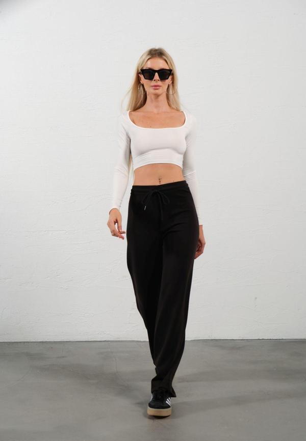 Modal Lastikli Geniş paça Palazzo Örme Kadın Pantolon @Trapani
 - Image 1