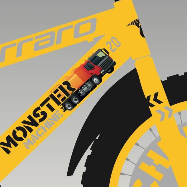 Carraro Monster 12 Alüminyum Kadro 12 Jant Çocuk Bisikleti Sarı Gri Siyah - Image 1