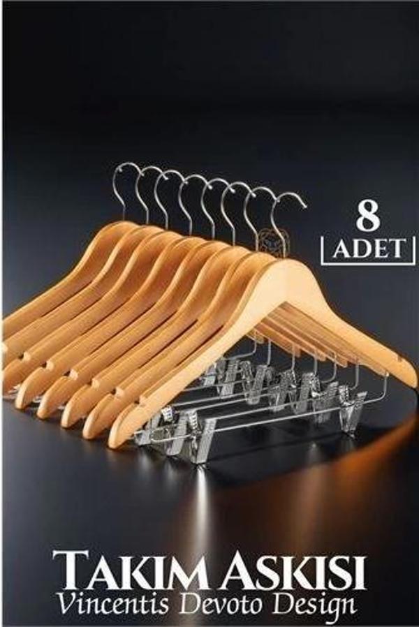 ModaCar Takım Askısı Ceket Etek Pantolon Kıskaçlı 8 Adet Vincentis Devoto Design - Image 1