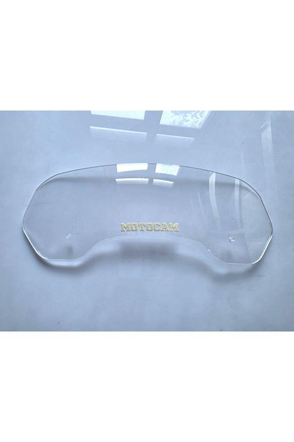 MOTOCAM Rüzgar Saptırıcı Deflektör Camı 1 Delikli 32x12cm Şeffaf Renkli   (APARATSIZDIR) - Image 1