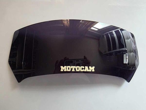MOTOCAM Rüzgar Saptırıcı Deflektör Camı 1 Delikli 35x12cm Siyah Renkli   (APARATSIZDIR) - Image 1