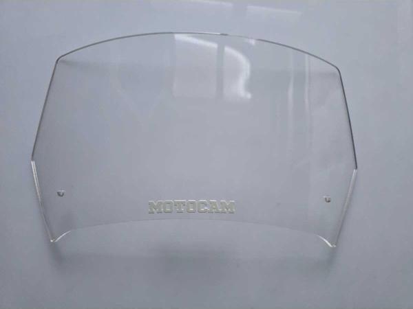 MOTOCAM Rüzgar Saptırıcı Deflektör Camı 1 Delikli 35x18cm Şeffaf Renkli   (APARATSIZDIR) - Image 1