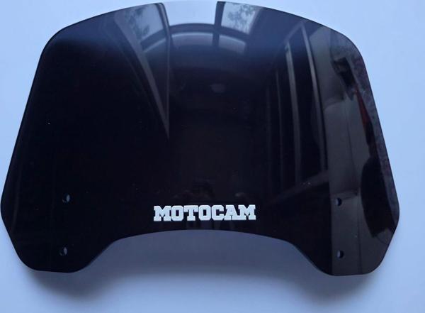 MOTOCAM Rüzgar Saptırıcı Deflektör Camı 2 Delikli 4cm 35x18cm Siyah Renkli   (APARATSIZDIR) - Image 1