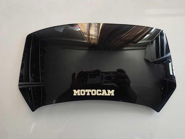 MOTOCAM Rüzgar Saptırıcı Deflektör Camı 1 Delikli 35x15cm Siyah Renkli   (APARATSIZDIR) - Image 1