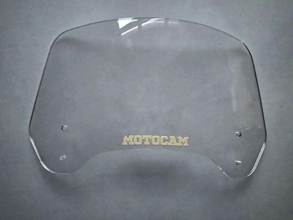 MOTOCAM Rüzgar Saptırıcı Deflektör Camı 2 Delikli 4cm 32x15cm Şeffaf Renkli   (APARATSIZDIR) - Image 1