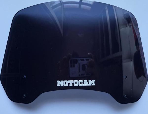 MOTOCAM Rüzgar Saptırıcı Deflektör Camı 2 Delikli 3.5cm 32x18cm Siyah Renkli   (APARATSIZDIR) - Image 1
