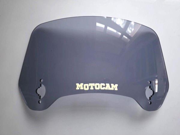 MOTOCAM Rüzgar Saptırıcı Deflektör Camı 3 Delikli 33x15cm Tırtıklı Füme Renkli   (APARATSIZDIR) - Image 1