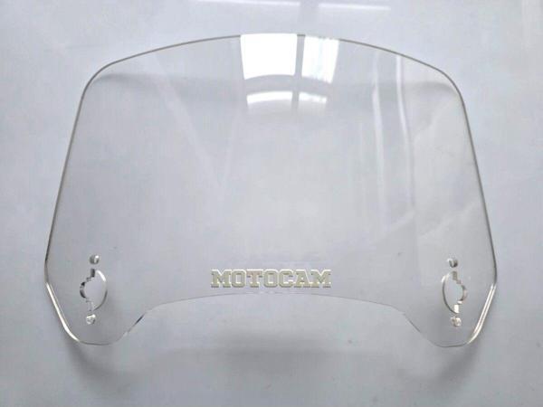 MOTOCAM Rüzgar Saptırıcı Deflektör Camı 3 Delikli 33x15cm Tırtıklı Şeffaf Renkli   (APARATSIZDIR) - Image 1