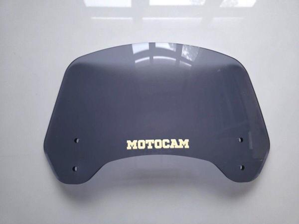 MOTOCAM Rüzgar Saptırıcı Deflektör Camı 2 Delikli 4cm 35x15cm Füme Renkli   (APARATSIZDIR) - Image 1