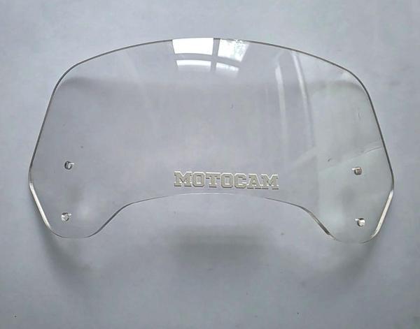MOTOCAM Rüzgar Saptırıcı Deflektör Camı 2 Delikli 3.5cm 32x12cm Şeffaf Renkli   (APARATSIZDIR) - Image 1
