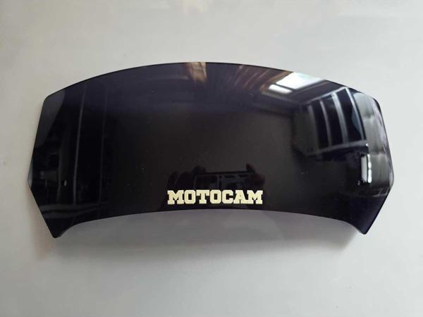 MOTOCAM Rüzgar Saptırıcı Deflektör Camı 1 Delikli 32x12cm Siyah Renkli   (APARATSIZDIR) - Image 1