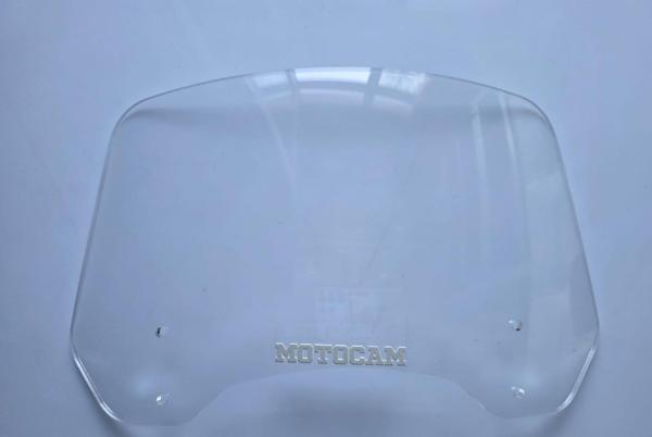 MOTOCAM Rüzgar Saptırıcı Deflektör Camı 2 Delikli 4cm 35x18cm Şeffaf Renkli   (APARATSIZDIR) - Image 1