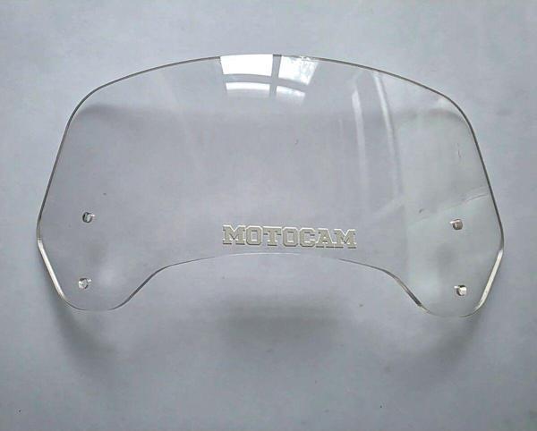MOTOCAM Rüzgar Saptırıcı Deflektör Camı 2 Delikli 4cm 32x12cm Şeffaf Renkli   (APARATSIZDIR) - Image 1