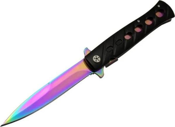 Venom K033 Gökkuşağı Kamp Çakı 23cm- Yarı Otomatik, Kemerlikli - Image 1