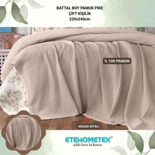 ETEHOMETEX HAVUZLU PİKE ÇİFT KİŞİLİK 220X240CM BEJ 8696474231656 - Image 1