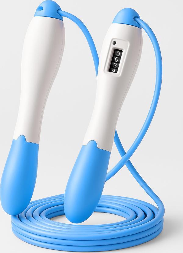 Atlama İpi Uzunluk Ayarlanabilir Mekanik Sayaçlı Ayarlı Göstergeli Atlama İpi Jump Rope Mavi 5006 - Image 1