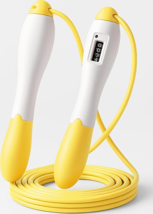 Atlama İpi Uzunluk Ayarlanabilir Mekanik Sayaçlı Ayarlı Göstergeli Atlama İpi Jump Rope Sarı 5006 - Image 1