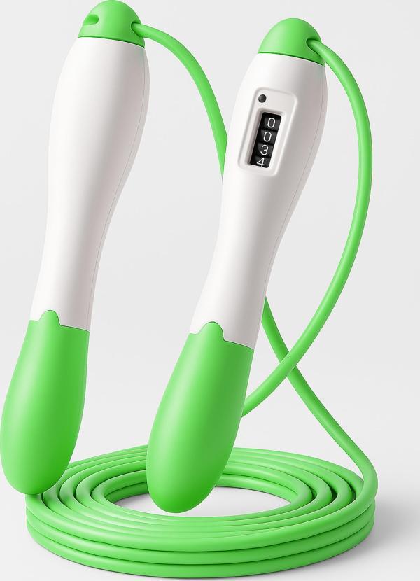 Atlama İpi Uzunluk Ayarlanabilir Mekanik Sayaçlı Ayarlı Göstergeli Atlama İpi Jump Rope Yeşil 5006 - Image 1