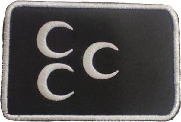Single Sword Nakış Patch - Üç Hilal Peç SİYAH-BEYAZ - Image 1