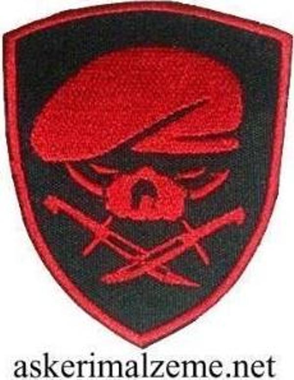 Single Sword Nakış Patch - Büyük Boy Bere-Bıçak Peç KIRMIZI-SİYAH - Image 1