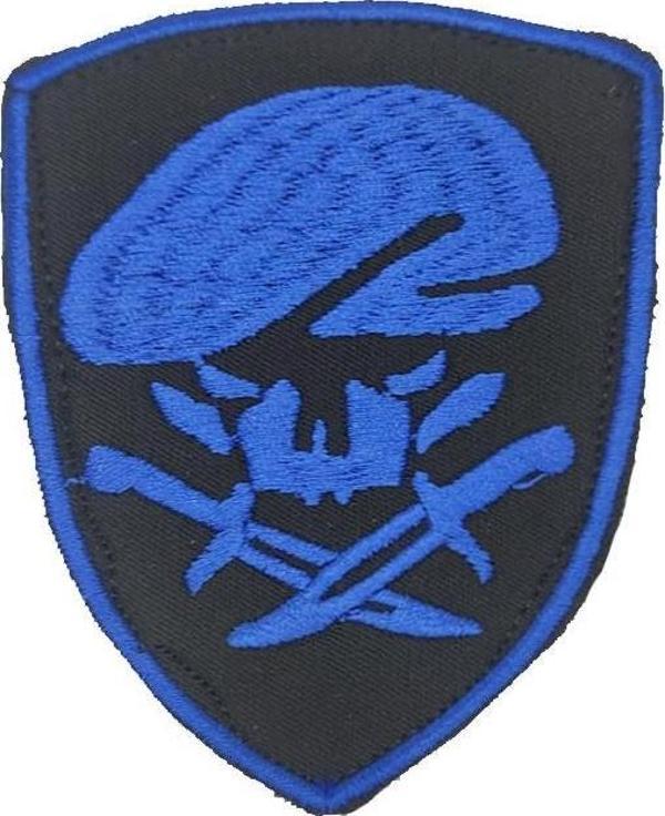 Single Sword Nakış Patch - Büyük Boy Bere-Bıçak Peç SİYAH-MAVİ - Image 1