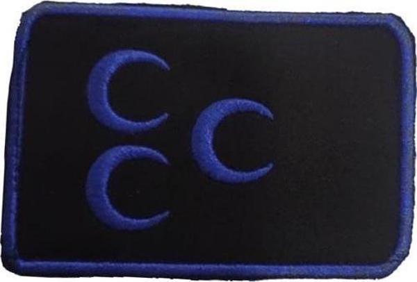Single Sword Nakış Patch - Üç Hilal Peç SİYAH-MAVİ - Image 1