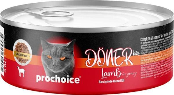 ProChoice Döner Bites Sos İçinde Kuzu Etli Yetişkin Kedi Konservesi 70gr - Image 1