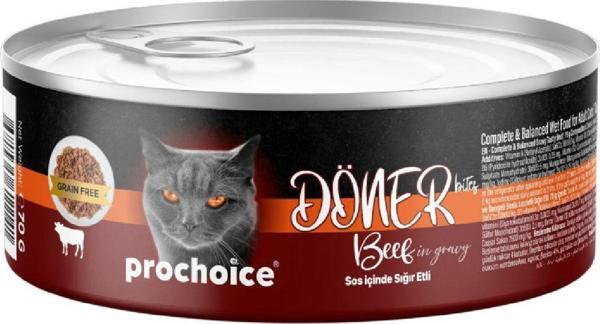 ProChoice Döner Bites Sos İçinde Sığır Etli Yetişkin Kedi Konservesi 70gr - Image 1