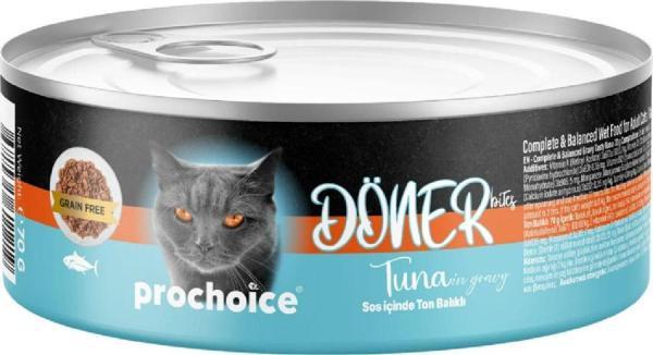 ProChoice Döner Bites Sos İçinde Ton Balıklı Yetişkin Kedi Konservesi 70gr - Image 1