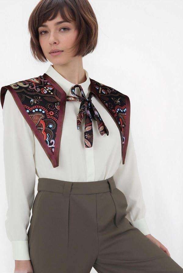Walkenzo Bohem Stil Etnik Desenli Kadın Omuz Şalı - Image 1