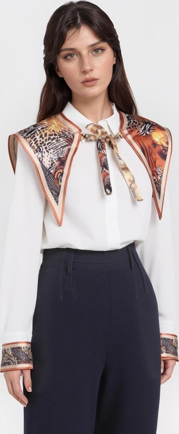 Walkenzo Leopar Desenli Bağlamalı Modern Kadın Omuz Şalı - Image 1