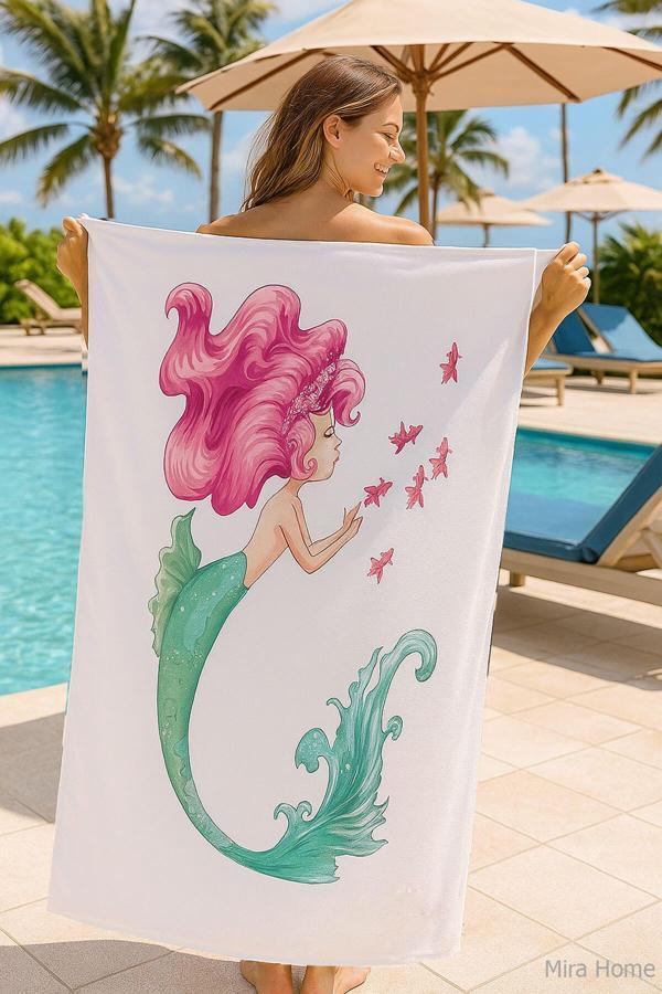 Yetişkin Unisex 70x140 Cm Yaz Desenli Plaj ,Deniz , Banyo Havlusu Ocean - Image 1