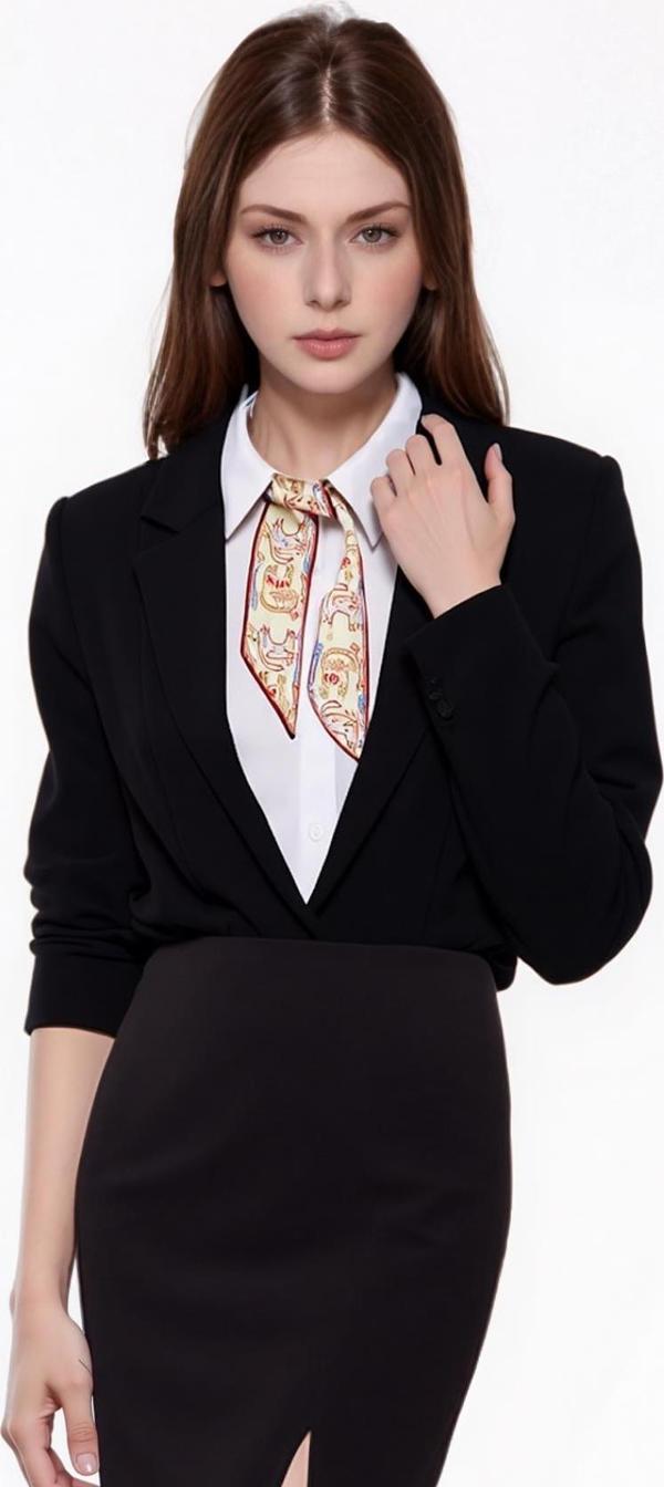 Walkenzo Turuncu Kedi Figürlü Çanta Bileklik Saç Çok Amaçlı Kadın Kelebek Fular - Image 1