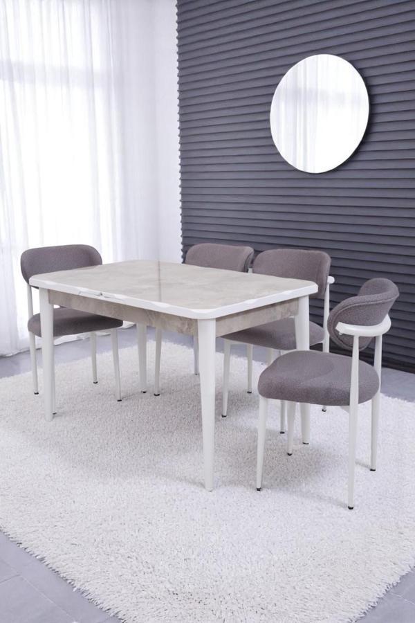 Rambla Mdf Açılır Lak Panel Mutfak Masa Sandalye Takımı 80*130cm - Image 1