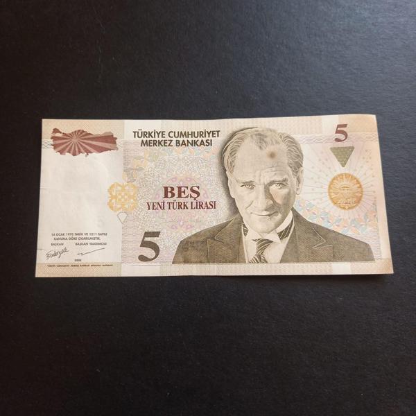 Escoines Koleksiyon 399636882df223e9b9 8.Emisyon 5YTL ÇÇT Yeni Türk Lirası Eski Kağıt Para - Image 1