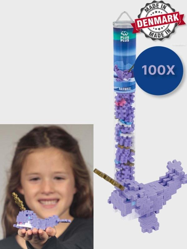 Toyfest Plus - Plus Minecraft Temalı Silindir Kutuda Narwhale - Deniz Gergedanı Yapı Oyuncağı(100 Parça)4239 - Image 1