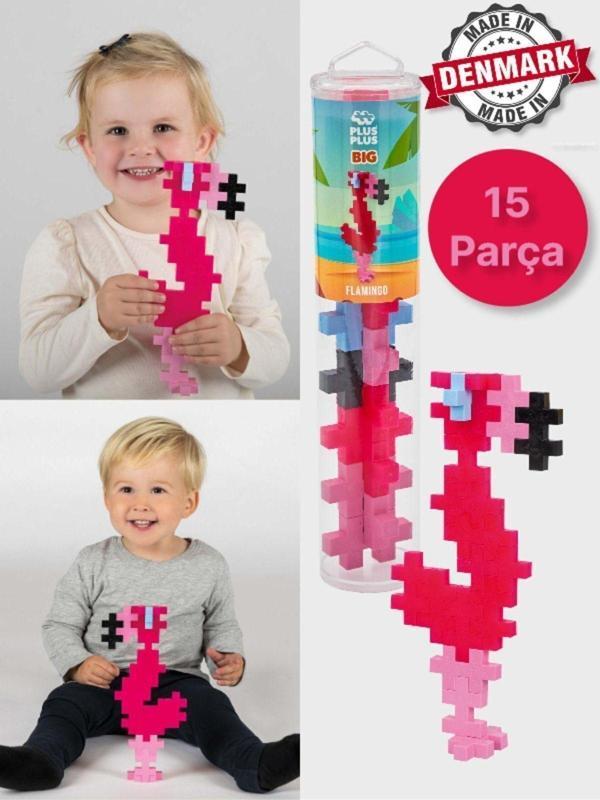 Toyfest Plus - Plus Minecraft Temalı Silindir Kutuda Big Flamingo - Büyük Flamingo Yapı Oyuncağı ( 15 Parça) - Image 1