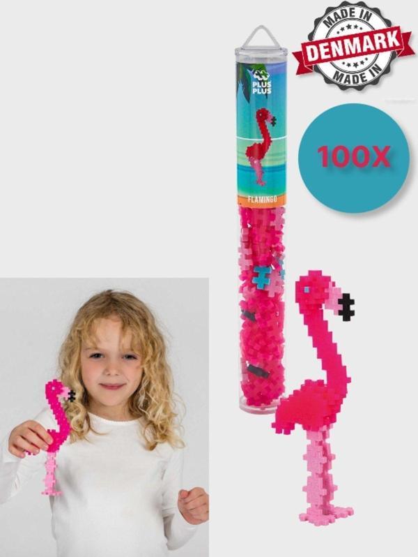 Toyfest Plus - Plus Minecraft Temalı Silindir Kutuda Flamingo Lego Yapı Oyuncağı ( 100 Parça ) 4242 - Image 1