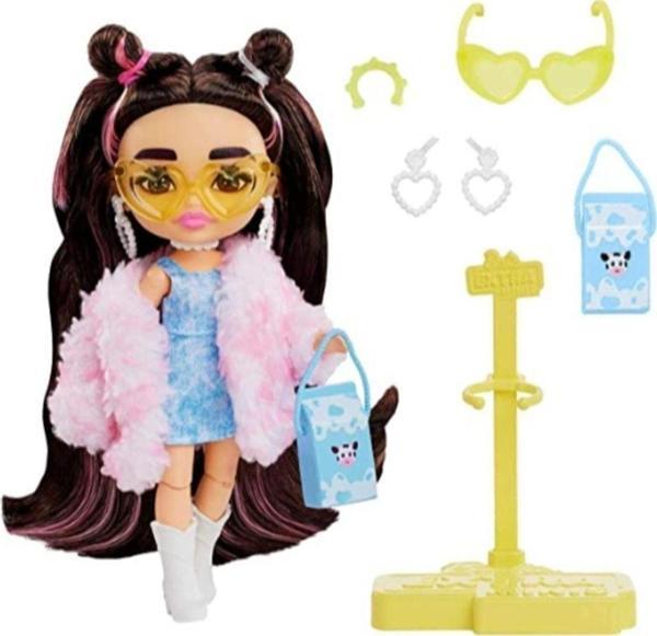 Toyfest Minis Extra Esmer Saçlı Pembe Kürklü 14 Cm - Image 1