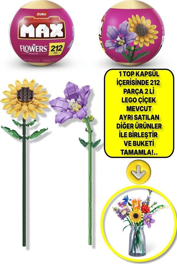 Toyfest Max Uzun Yapı Blok Setli Çiçekler (Balon Çiçeği - Ayçiçeği) - Lütfen Dikkat 1 Adet Top Paket Geliyor - Image 1