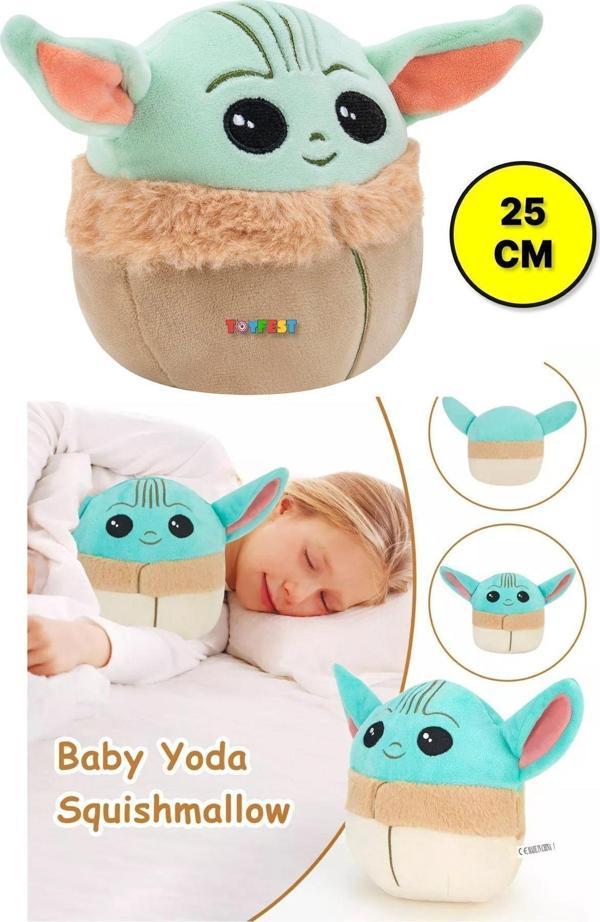 Toyfest Mandalorian The Child Grogu Baby Yoda Squishmallows Yumuşak Peluş Figür - 25 Cm - Image 1