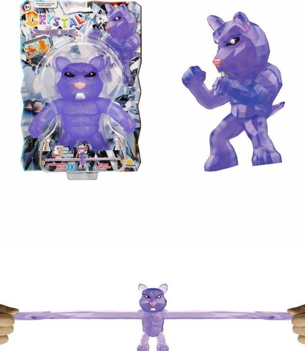 Toyfest Esnek Uzayan Kristal Stretch Uzayan Yumuşak Figür 14 Cm Mokie Mor- 1 Adet - Image 1