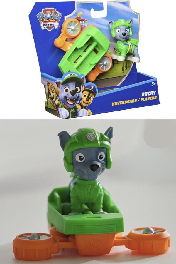 Toyfest Paw Patrol: Action Pups Rocky Aksiyon Figürü Ve Katlanabilir Kanatlı Hoverboard Uçak Oyuncağı -5 Cm - Image 1