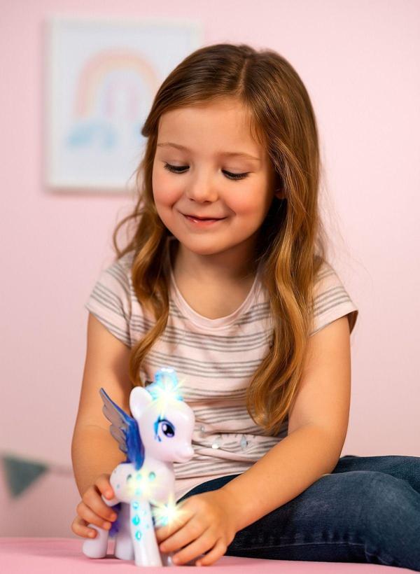 Toyfest Işıklı Rainbow Unicorn Ponny Figür - 8 Cm Beyaz Taçlı Model - Image 1