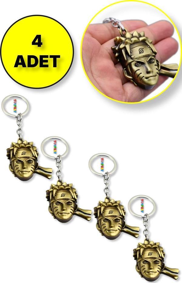 Toyfest Naruto 3D Büst Figür Metal Anahtarlık - Bakır Renk - 4 Adet - Image 1