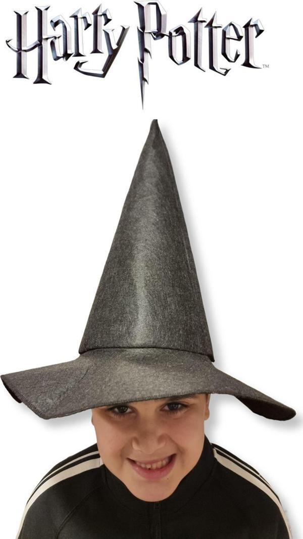 Toyfest Harry Potter Gryffindor   Figür Kostüm Aksesuarı Çocuk Boy Şapka Keçe Kumaş Düz Siyah Renk 6 Yaş + - Image 1