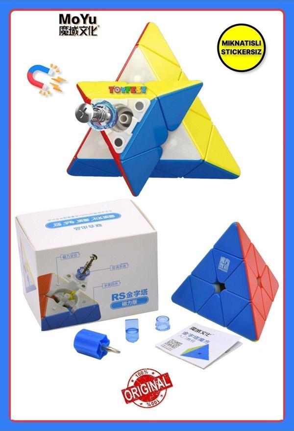Toyfest Moyu Rs Pyramid Magnetic Cube - Mıknatıslı Standlı Tornavidalı Stickersız Akıl Zeka Rübik Küp - Image 1