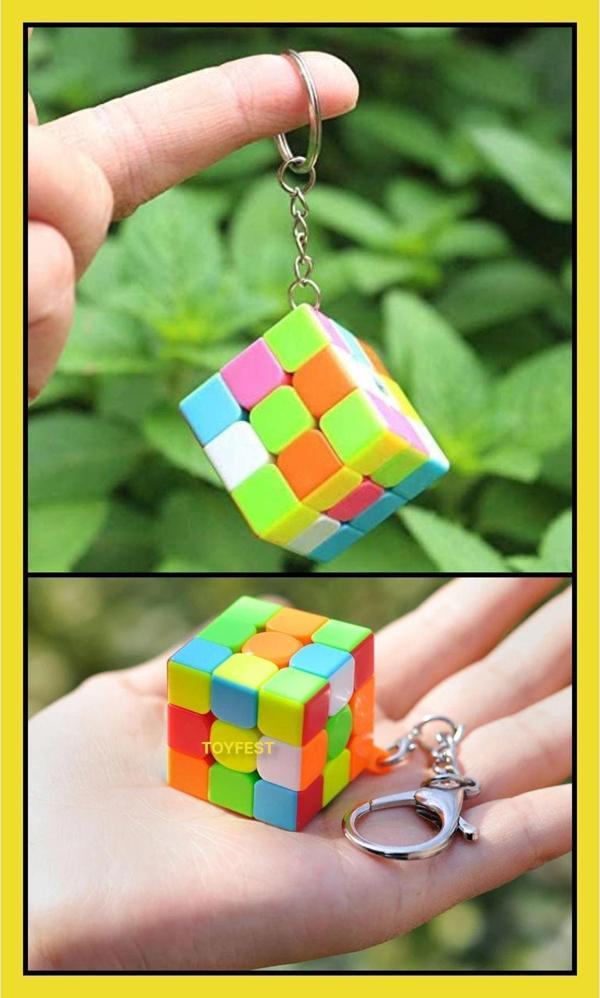 Toyfest Mini 3 X 3 Flat Qy Speed Zeka Küpü Akıl Küpü Rübik Küp Anahtarlık - Image 1